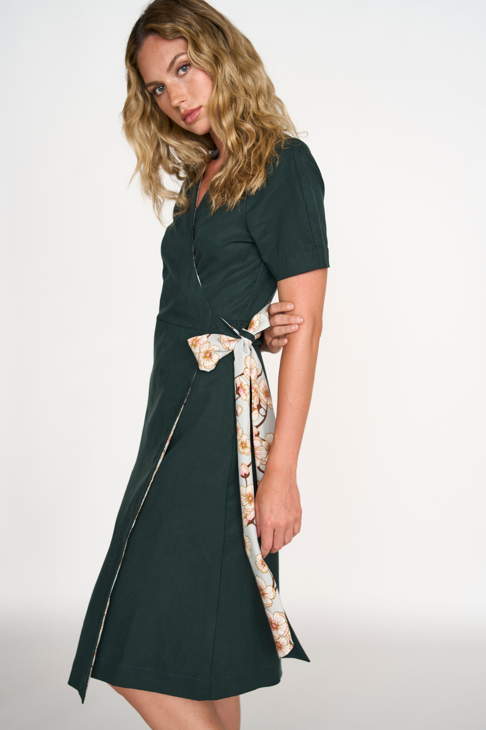 wrap dress near me Wrap Me Up Dress - Hunter Green (XS